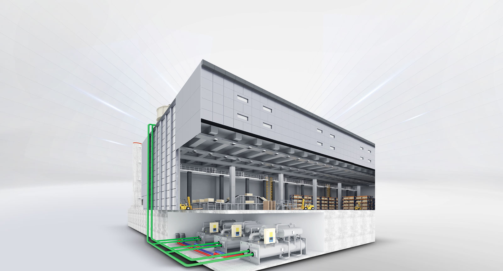 대형 건물, 산업시설의 에너지 절감 및 최적환경 조성에 적합한 터보 냉동기