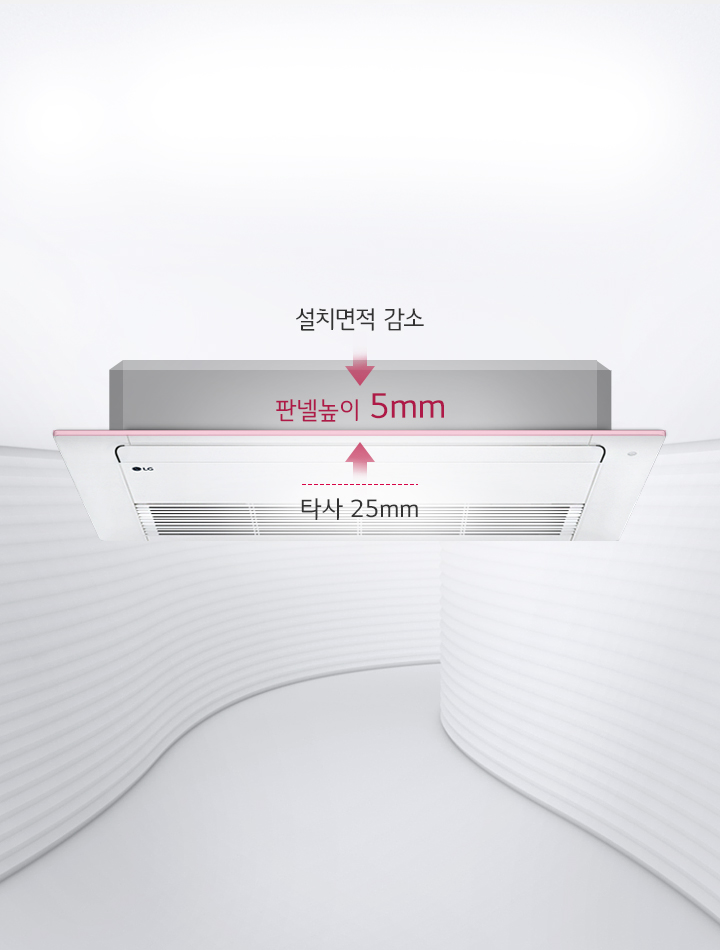 천장에 밀착되는 초슬림 디자인
