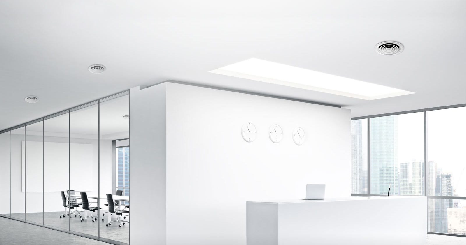 높고 넓은 공간에 간편한 설치, 쾌적한 실내환경을 제공하는 천장 매립형 환기