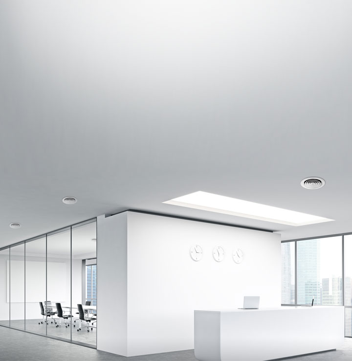 높고 넓은 공간에 간편한 설치, 쾌적한 실내환경을 제공하는 천장 매립형 환기